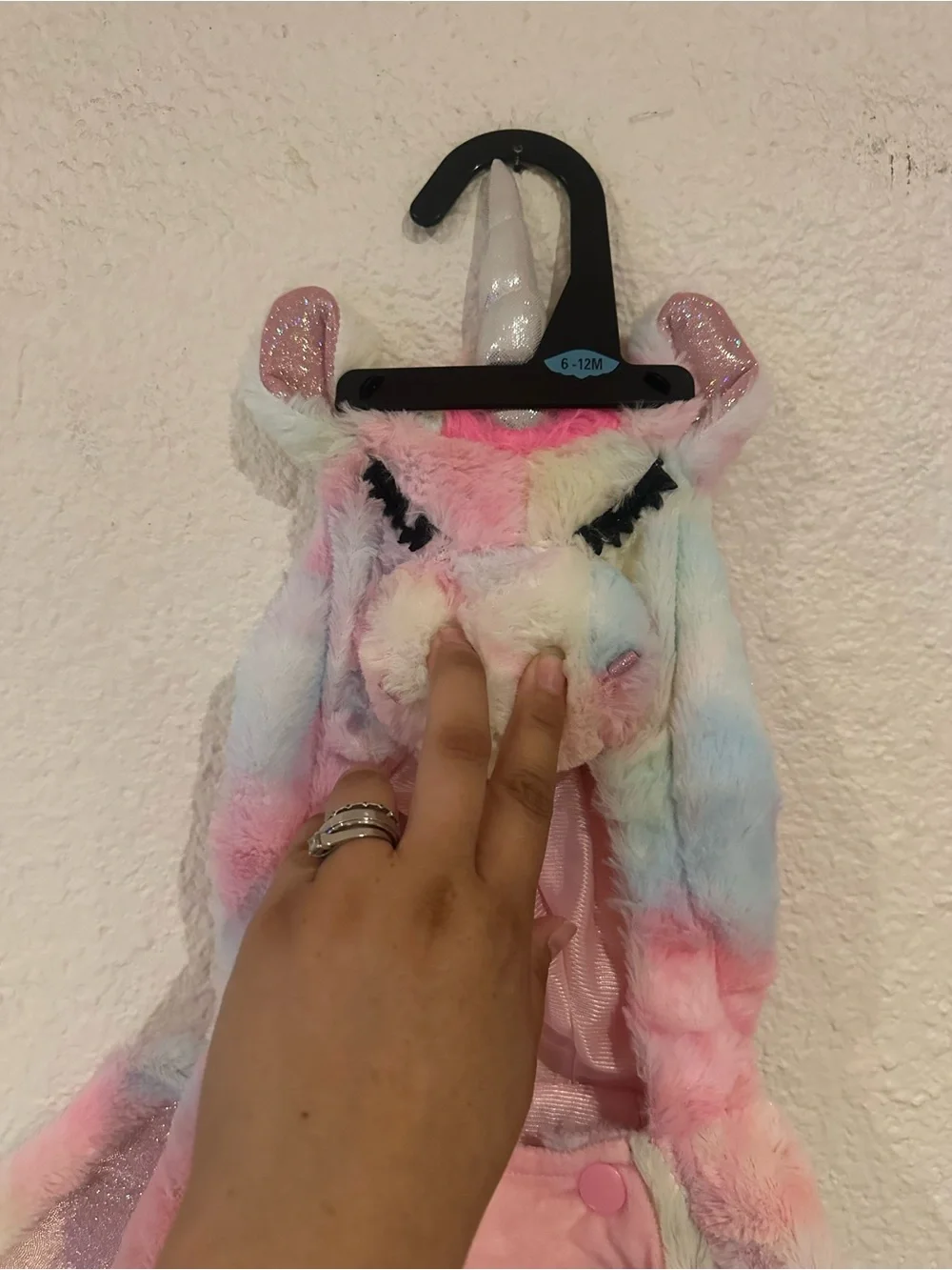 Infant Plush Rainbow Unicorn Hooded Costume - Pink